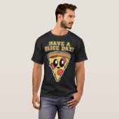 Pizza-ontwerp voor mannen en een Slice Day Pizza T-shirt (Voorkant volledig)