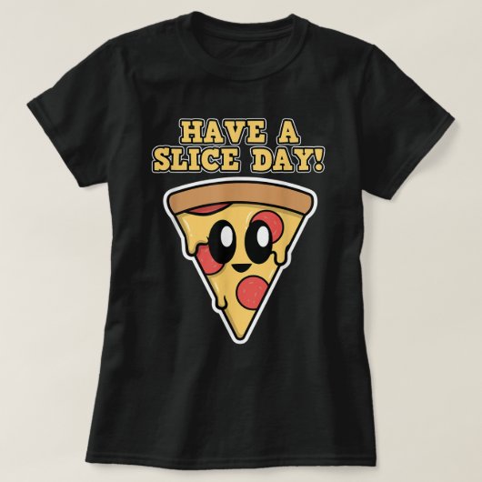 Pizza-ontwerp voor mannen en vrouwen - een feestda t-shirt (Design voorkant)
