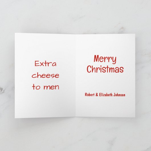 Pizza op aarde Kerstmis Feestdagen Kaart (Binnen)