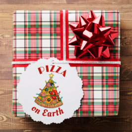 Pizza op aarde Kerstmis Ornament Kaart