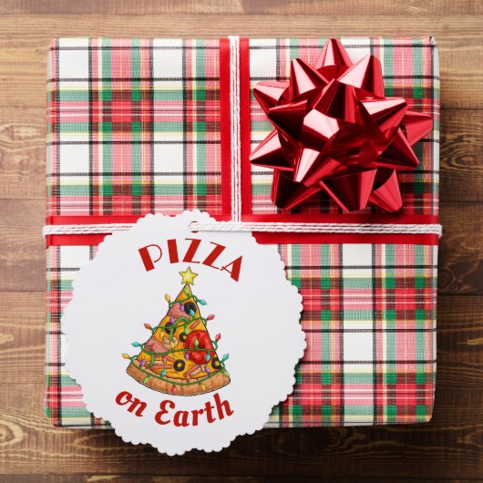 Pizza op aarde Kerstmis Ornament Kaart (Insitu (Geschenk))