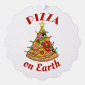 Pizza op aarde Kerstmis Ornament Kaart (Voorkant)