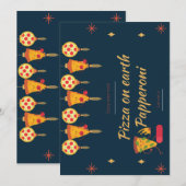 pizza op aarde-pepperoni-uitnodigingskaart kaart (Voorkant / Achterkant)