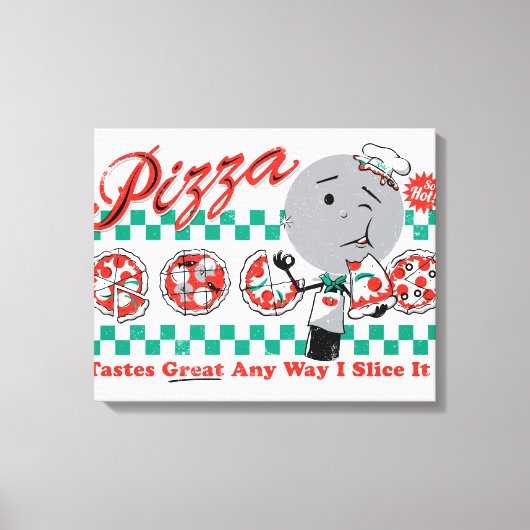 Pizza op elke manier waarop ik het Retro Canvas sc Afdruk (Voorkant)