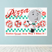 Pizza op elke manier waarop ik het Retro Canvas sc Afdruk (Insitu (Houten vloer))