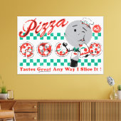 Pizza op elke manier waarop ik het Retro Canvas sc Afdruk (Insitu (Woonkamer))
