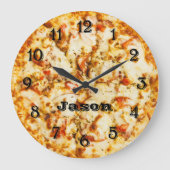 Pizza op tijd klaar om te gaan grote klok (Voorkant)