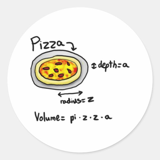 Pizza opgelost ronde sticker (Voorkant)