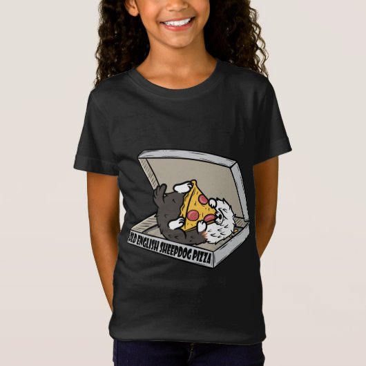 Pizza Oude Engelse herdershond T-shirt (Voorkant)