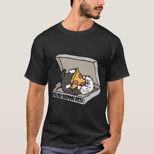Pizza Oude Engelse herdershond T-shirt (Voorkant)