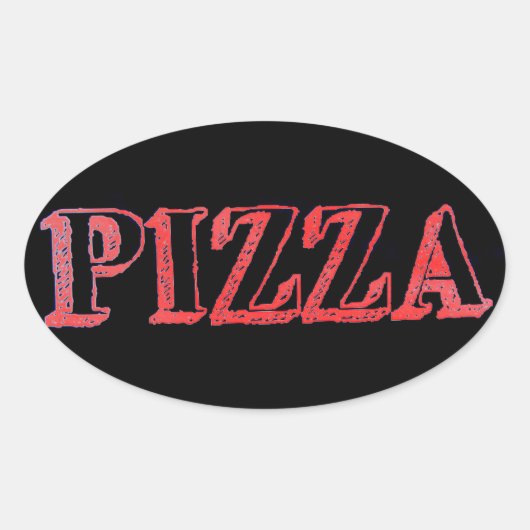 Pizza Oval Sticker (Voorkant)