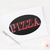 Pizza Oval Sticker (Envelop)