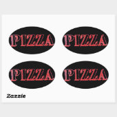 Pizza Oval Sticker (Vel)