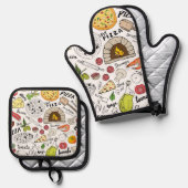 Pizza ovenwant & pannenlap set (Voorkant / Achterkant)