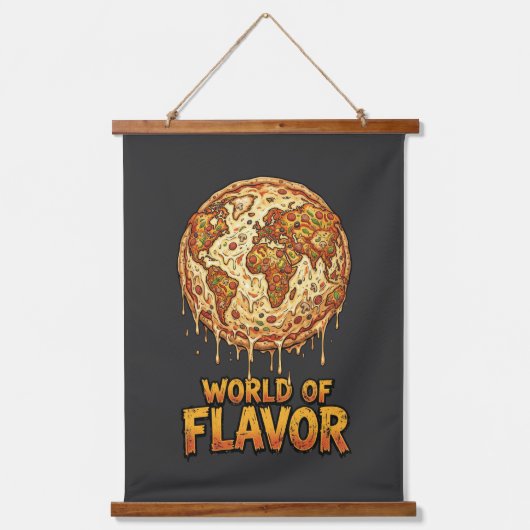 Pizza Overload Planeet Hangend Wandkleed (Voorkant)