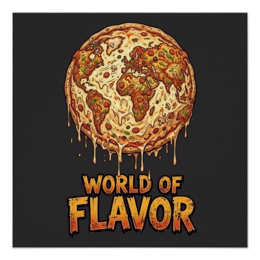 Pizza Overload Planeet Perfect Poster (Voorkant)