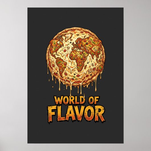 Pizza Overload Planet Poster (Voorkant)