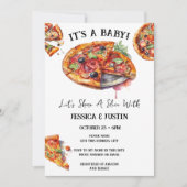 Pizza Paar Baby shower Kaart (Voorkant)