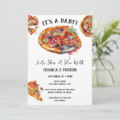 Pizza Paar Baby shower Kaart (Staand voorkant)
