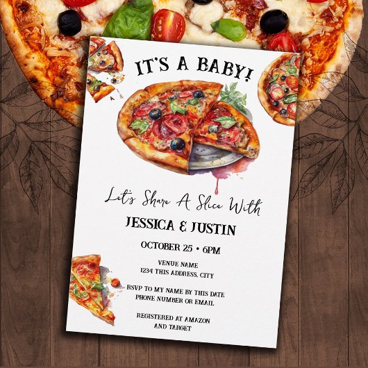 Pizza Paar Baby shower Kaart