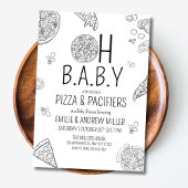Pizza & Pacifiers Baby shower Uitnodigen, Pizzeria Kaart