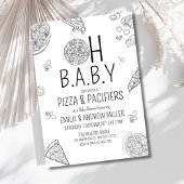 Pizza & Pacifiers Baby shower Uitnodigen, Pizzeria Kaart