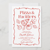 Pizza & Pacifiers Hand Drawn Italian Baby Shower Kaart (Voorkant)