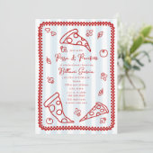 Pizza & Pacifiers Sketch Doodle Boy Baby shower Kaart (Staand voorkant)