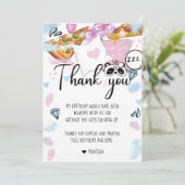 Pizza & Pajamas Slumber Party Bedankkaart (Staand voorkant)