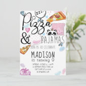 Pizza & Pajamas Slumber Party Kaart (Staand voorkant)