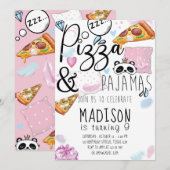 Pizza & Pajamas Slumber Party Kaart (Voorkant / Achterkant)