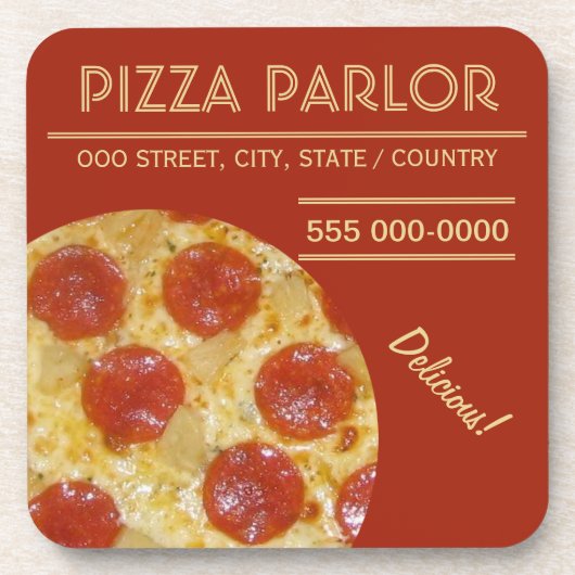 Pizza Parlor aangepaste onderzetters (Voorkant)