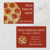 Pizza Parlor aangepaste visitekaartjes (Voorkant / Achterkant)
