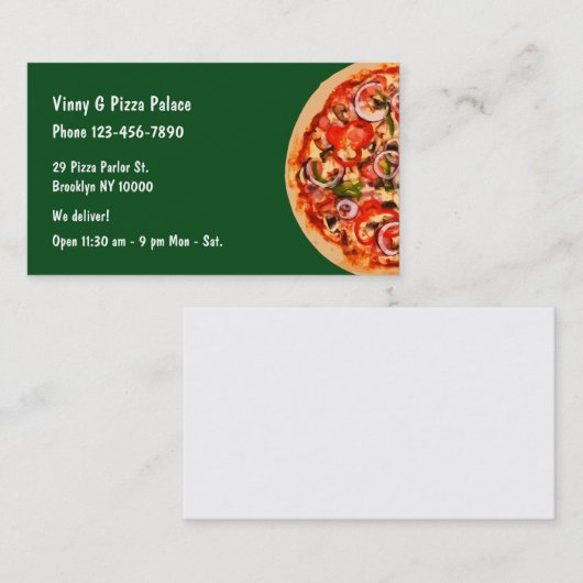 Pizza Parlor Restaurant Visitekaartje (Voorkant / Achterkant)