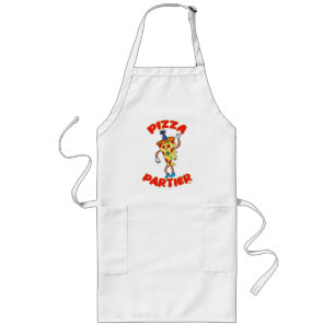 Pizza Partier Funny Cartoon Slice Design Lang Schort