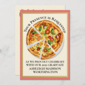 PIZZA PARTIJ/Afstuderen/enz. Uitnodiging (Voorkant / Achterkant)