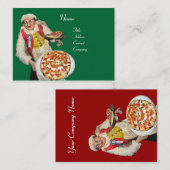 PIZZA PARTIJ ITALIAANSE KITCHEN, PIZERIA, groen ro Visitekaartje (Voorkant / Achterkant)