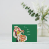 PIZZA PARTIJ ITALIAANSE KITCHEN, PIZERIA, groen ro Visitekaartje (Staand voorkant)