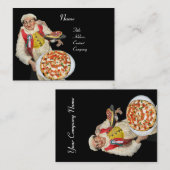 PIZZA PARTIJ ITALIAANSE KITCHEN, PIZERIA, zwart ro Visitekaartje (Voorkant / Achterkant)