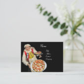 PIZZA PARTIJ ITALIAANSE KITCHEN, PIZERIA, zwart ro Visitekaartje (Staand voorkant)