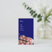 PIZZA PARTIJ ITALIAANSE KITCHEN, RESTAURANT, blauw Visitekaartje (Staand voorkant)