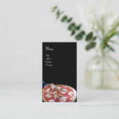 PIZZA PARTIJ ITALIAANSE KITCHEN, RESTAURANT, zwart Visitekaartje (Staand voorkant)