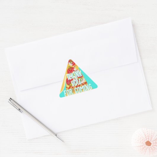 Pizza-partij klassieke ronde sticker (Envelop)