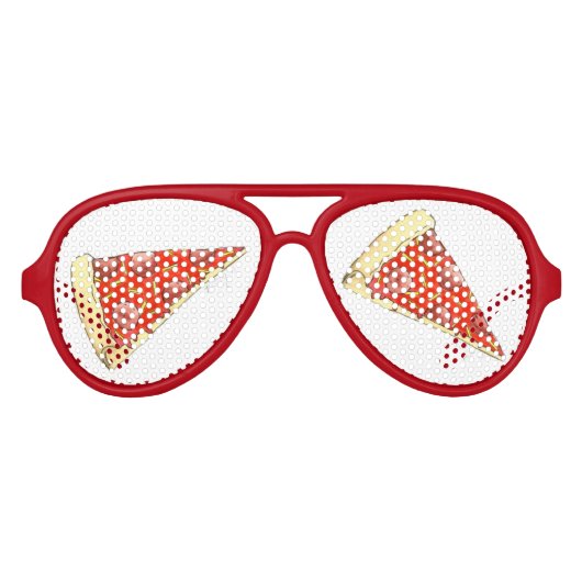 PIZZA PARTIJ! Pepperoni Cheese Pie Slice Pizzeria Aviator Zonnebril (Voorkant)