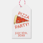 PIZZA PARTIJ! Pepperoni Cheese Pie Slice Pizzeria Cadeaulabel (Voorkant)