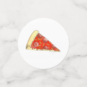 PIZZA PARTIJ! Pepperoni Cheese Pie Slice Pizzeria Confetti (Kleine voorkant)