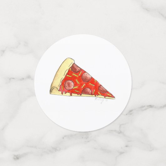 PIZZA PARTIJ! Pepperoni Cheese Pie Slice Pizzeria Confetti (Kleine voorkant)