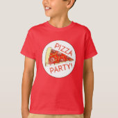 PIZZA PARTIJ! Pepperoni Cheese Pie Slice Pizzeria T-shirt (Voorkant)