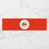 PIZZA PARTIJ! Pepperoni Cheese Pie Slice Pizzeria Waterfles Etiket (Enkel label)