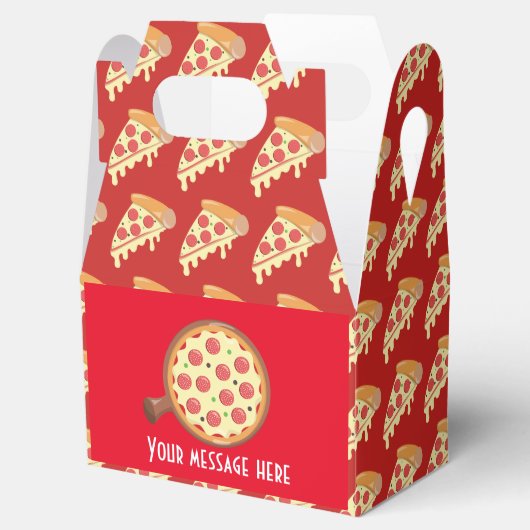 Pizza-partij toevoegen bericht gunstig vak bedankdoosjes (Geopend)